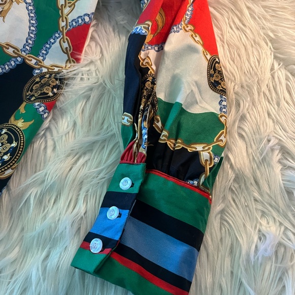 🆕 NY&C long sleeve gold chain link button up shirt - Picture 8 of 11